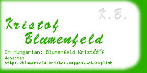 kristof blumenfeld business card